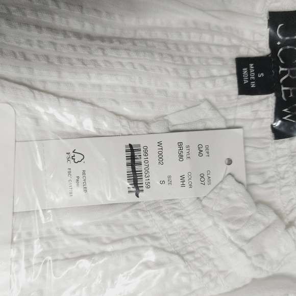 New J.Crew Flutter Sleeve V-Neck Top in Cotton Dobby White P263 - Picture 4 of 5